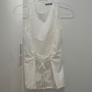 The row cotton poplin lace up front shirt